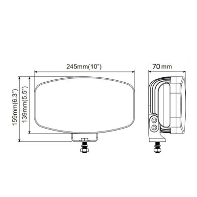 LED ЛЕД Високомощен диоден фар халоген лампа 12V - 24V бяло-жълто за АТВ джип камион трактор земеделски и селскостопански машини и др. 245 x 139 x 70