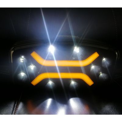 LED ЛЕД Високомощен диоден фар халоген лампа 12V - 24V бяло-жълто за АТВ джип камион трактор земеделски и селскостопански машини и др. 245 x 139 x 70