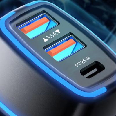 Адаптер за запалка с 3 порта - 25W