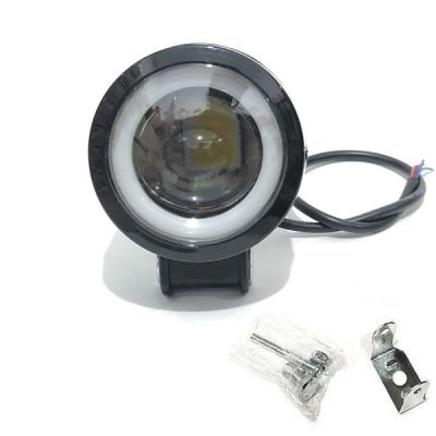 Диодна светлина с ангелски очи 12V-24V - бяло / жълто