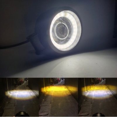 Диодна светлина с ангелски очи 12V-24V - бяло / жълто