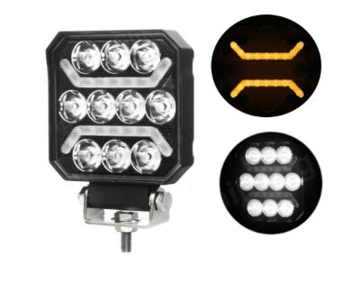 LED лампа халоген бяла светлина + оранжев габарит 12V /24V