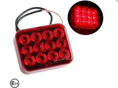 LED светодиодена спомагателна задна светлина за мъгла стоп червен подходящ за всякакви бусове каравани ремаркета и полуремаркета на 12V, E11