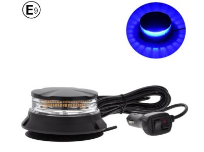 24W Лед Led Компактна Диодна Въртяща се Сигнална Аварийна Лампа Маяк Буркан с магнит и вендуза 12V - 24V с магнит Е9 E-Mark синя светлина55