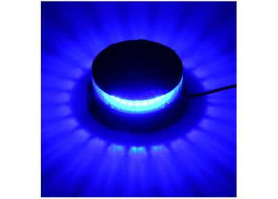 24W Лед Led Компактна Диодна Въртяща се Сигнална Аварийна Лампа Маяк Буркан с магнит и вендуза 12V - 24V с магнит Е9 E-Mark синя светлина55