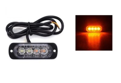 4 LED Аварийна Лампа За Пътна Помощ, Жълта Блиц Светлина, Мигаща