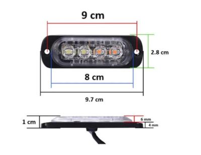 4 LED Аварийна Лампа За Пътна Помощ, Жълта Блиц Светлина, Мигаща