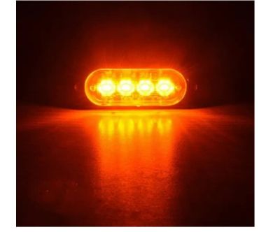 4 LED Аварийна Лампа За Пътна Помощ, Жълта Блиц Светлина, Мигаща