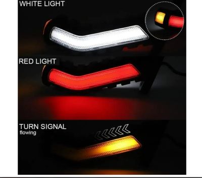 Комплект от 2 броя Рогчета с Динамичен "Бягащ" Мигач Неон Ефект Странични Маркери Габаритни Светлини 12 - 24V за Камион Ремарке Платформа Каравана и др.