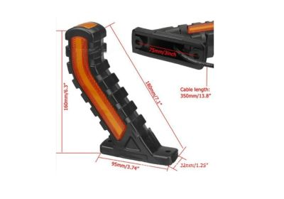 Комплект от 2 броя Рогчета с Динамичен "Бягащ" Мигач Неон Ефект Странични Маркери Габаритни Светлини 12 - 24V за Камион Ремарке Платформа Каравана и др.