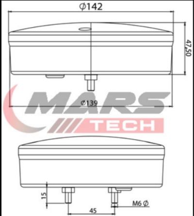 LED диоден стоп 24V червена светлина