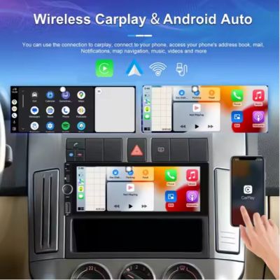 1 Din Android Автомобилно радио 2+64GB Single Din 6,86-инчов сензорен екран CarPlay/Android Auto 1080P GPS WIFI FM RDS Тип C порт