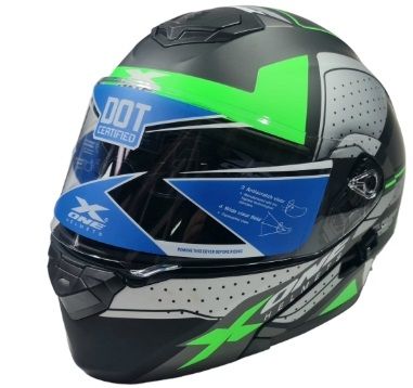 КАСКА ЗА МОТОР Син/зелен цвят