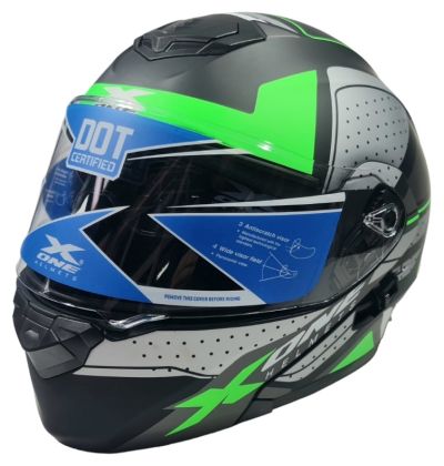 КАСКА ЗА МОТОР Син/зелен цвят