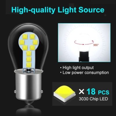 Диодни крушки 2бр BA15s LED бяла светлина