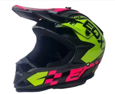 КАСКА КРОС M размер, Черно+Розово+Зелено