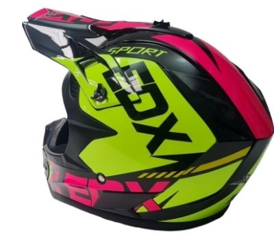 КАСКА КРОС M размер, Черно+Розово+Зелено