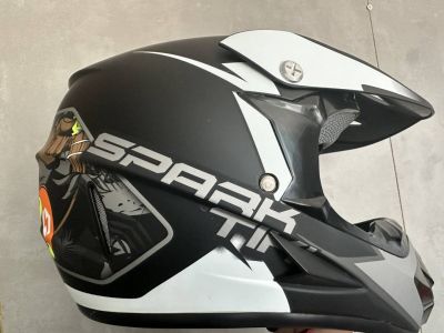 КАСКА N298 -Крос- черно+бяло -XL