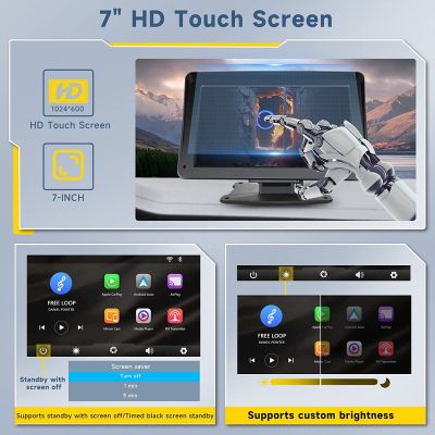 Преносим безжичен Carplay 7" екран