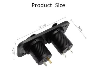 Универсален Панел за вграждане табло с 2бр USB зарядно 4.2А с 12V изход гнездо за запалка за кола каравана лодка и др